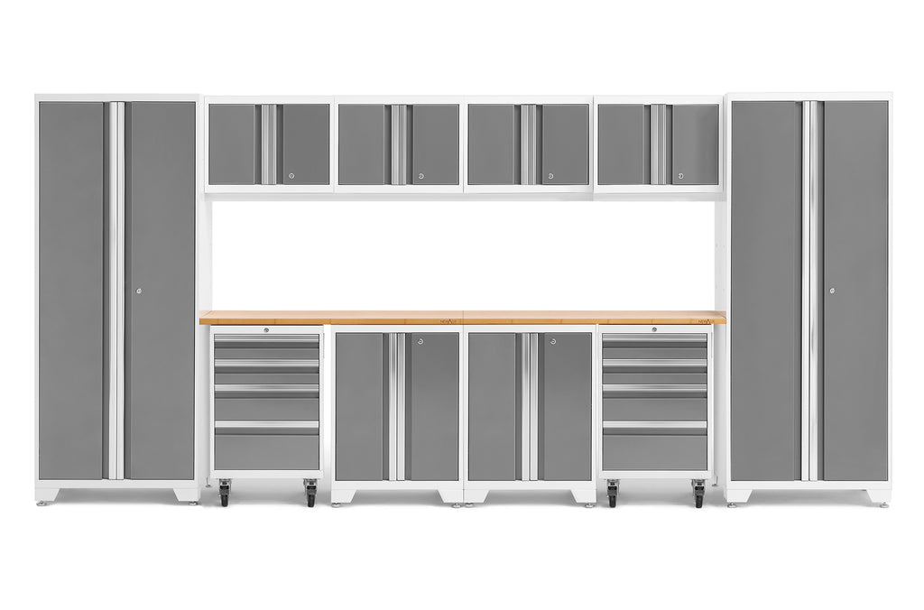 NewAge | Bold Series 12 Piece Cabinet Set with Tool, Base, Wall Cabinets and 2 Lockers