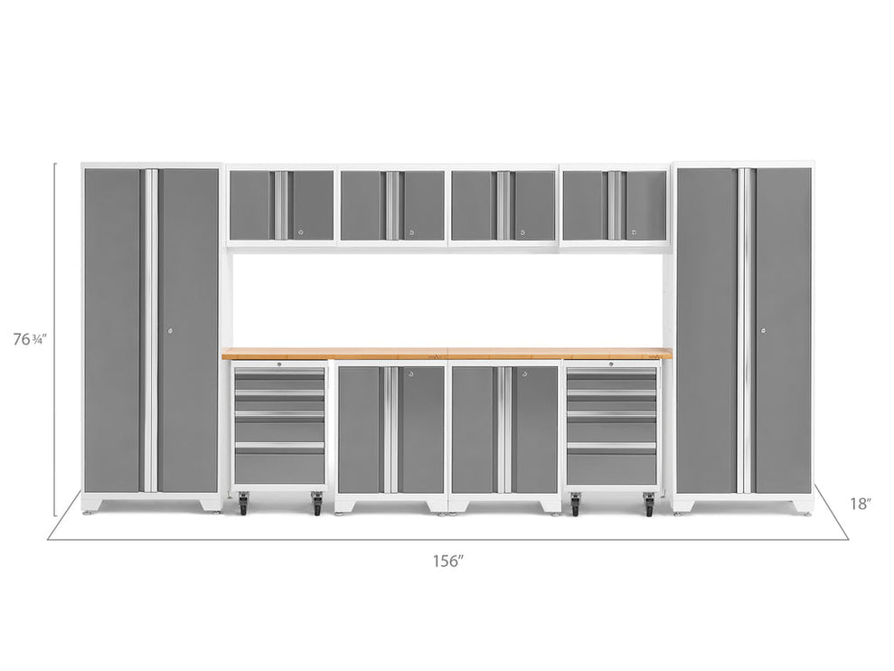 NewAge | Bold Series 12 Piece Cabinet Set with Tool, Base, Wall Cabinets and 2 Lockers