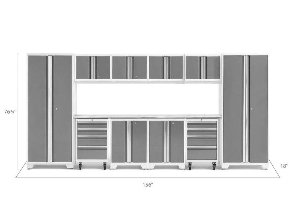 NewAge | Bold Series 12 Piece Cabinet Set with Tool, Base, Wall Cabinets and 2 Lockers