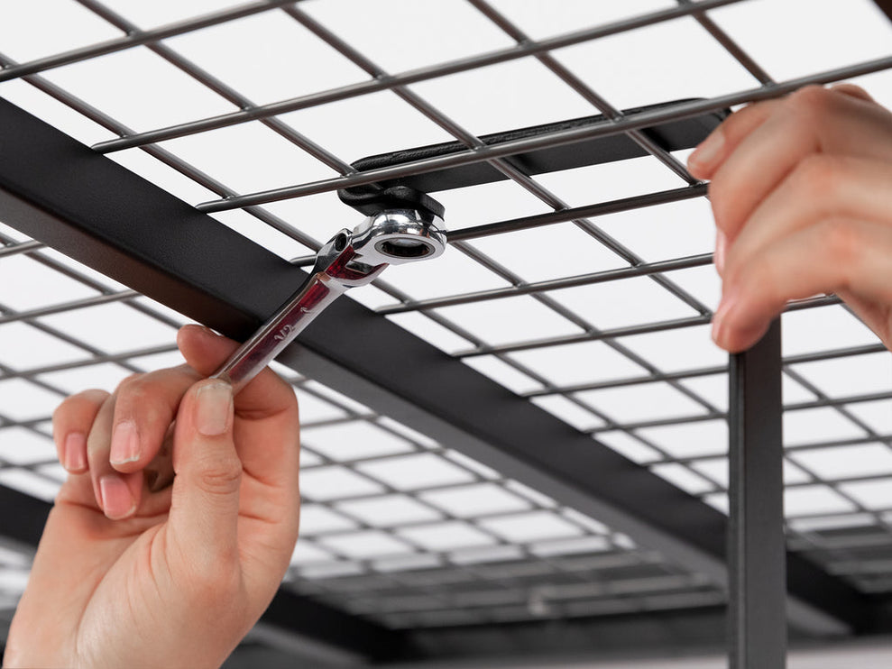 NewAge | VersaRac Pro 4 ft. x 8 ft. Height-Adjustable Overhead Rack in Black