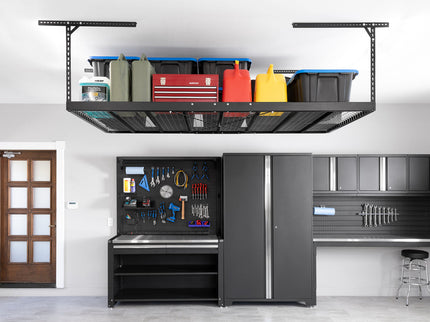 NewAge | VersaRac Pro 4 ft. x 8 ft. Height-Adjustable Overhead Rack in Black