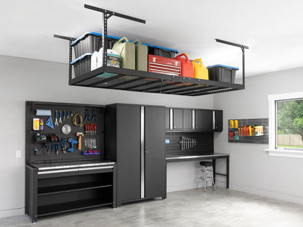 NewAge | VersaRac Pro 4 ft. x 8 ft. Height-Adjustable Overhead Rack in Black