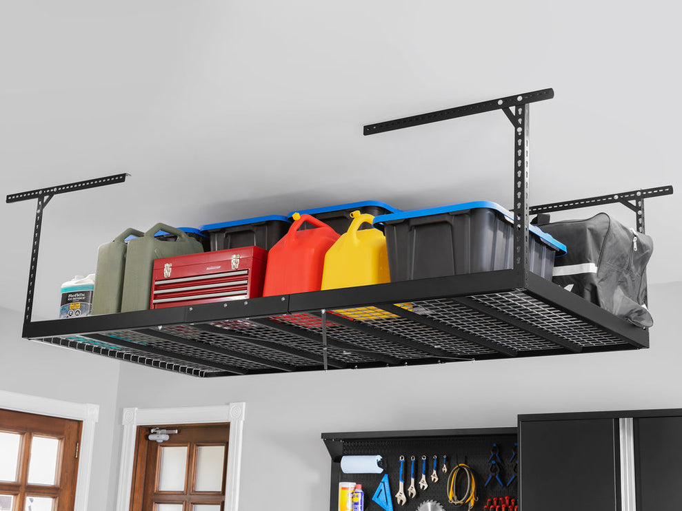 NewAge | VersaRac Pro 4 ft. x 8 ft. Height-Adjustable Overhead Rack in Black