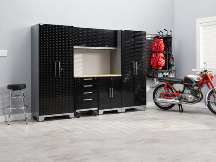 NewAge | Performance Diamond Plate Limited Edition 10 Piece Cabinet Set with Tool, Base, Wall Cabinets, 30 in. Lockers and Worktop