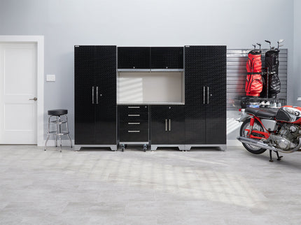 NewAge | Performance Diamond Plate Limited Edition 10 Piece Cabinet Set with Tool, Base, Wall Cabinets, 30 in. Lockers and Worktop