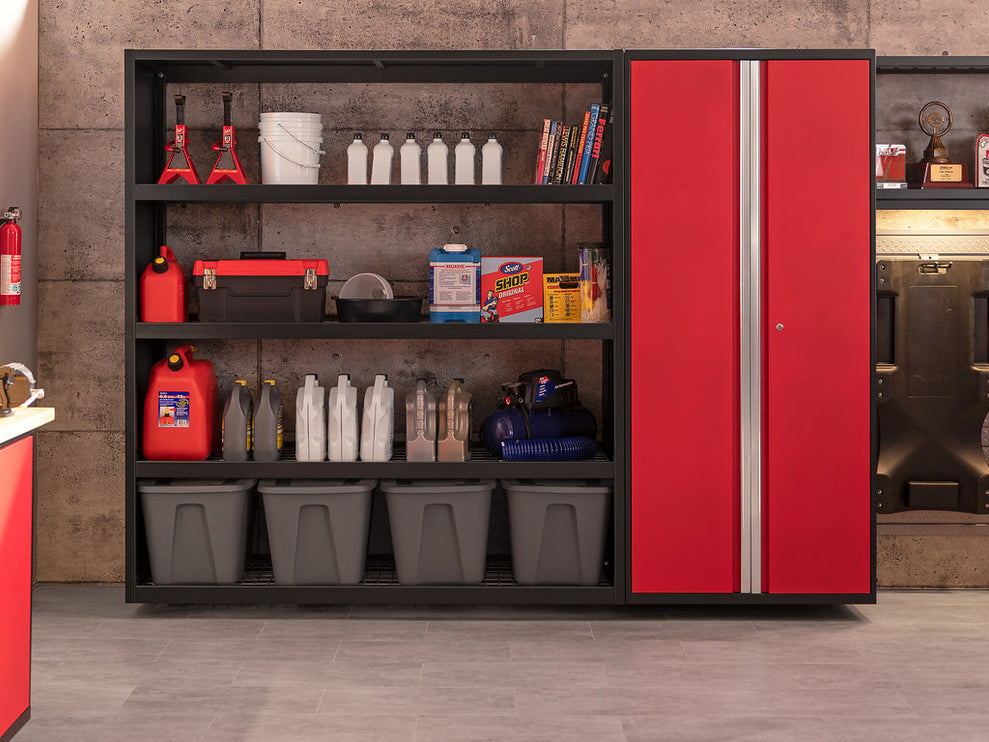 NewAge | Pro Series 6 Piece Cabinet Set with Tool Drawer, Wall Cabinet, Locker and Utility Cart