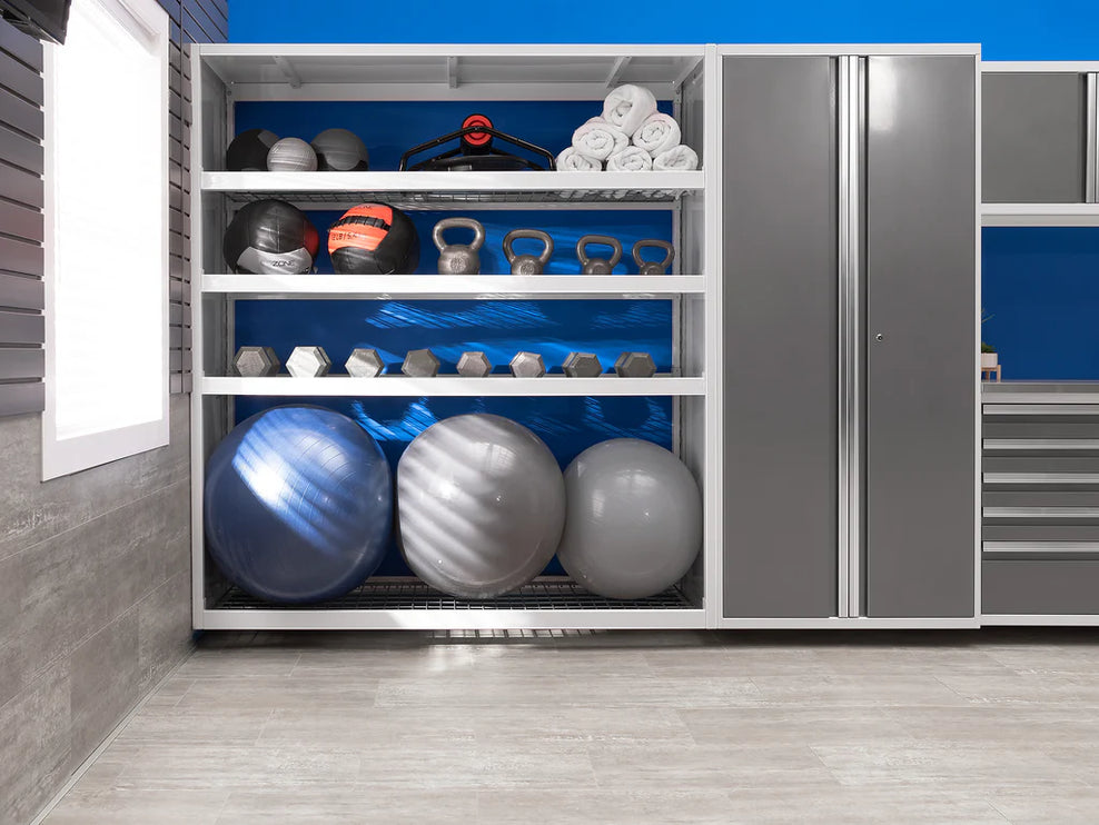 NewAge | Pro Series 6 Piece Cabinet Set with Tool Drawer, Wall Cabinet, Locker and Utility Cart