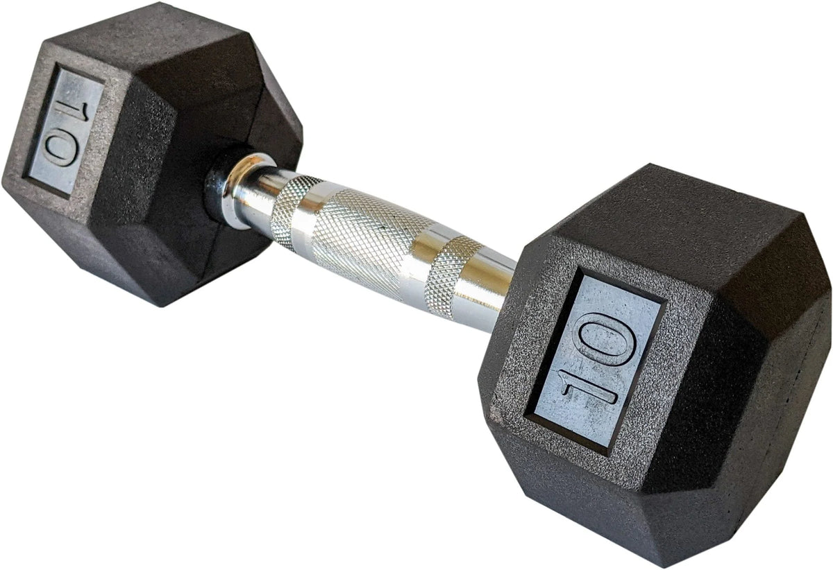 York Rubber Hex Dumbbell - Black - Unbranded