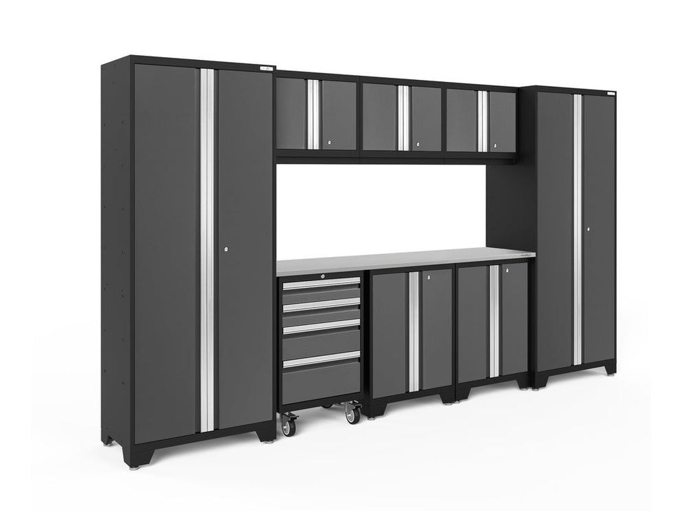 NewAge | Bold Series 9 Piece Cabinet Set with 2 Base, Tool, Wall Cabinets and 30 in. Lockers