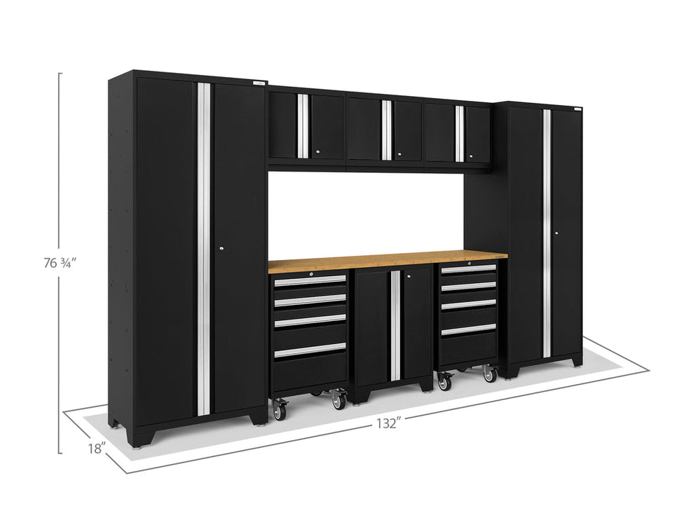 NewAge | Bold Series 9 Piece Cabinet Set with 2 Tool, Base, Wall Cabinets and 30 in. Lockers