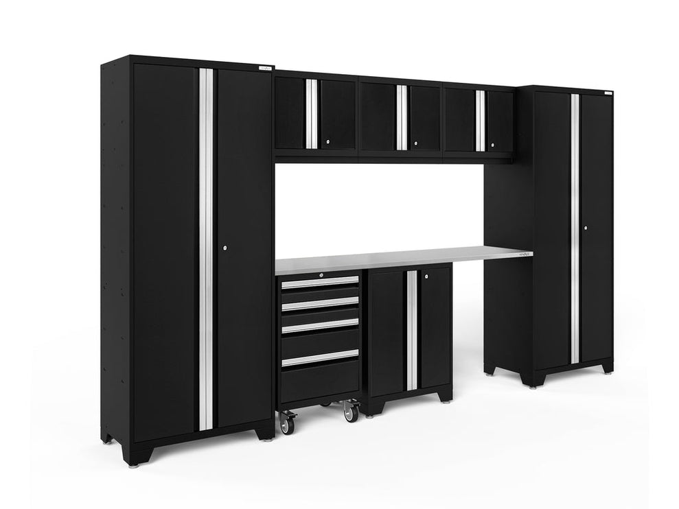 NewAge | Bold Series 8 Piece Cabinet Set with Tool, Base, Wall Cabinets and 30 in. Lockers