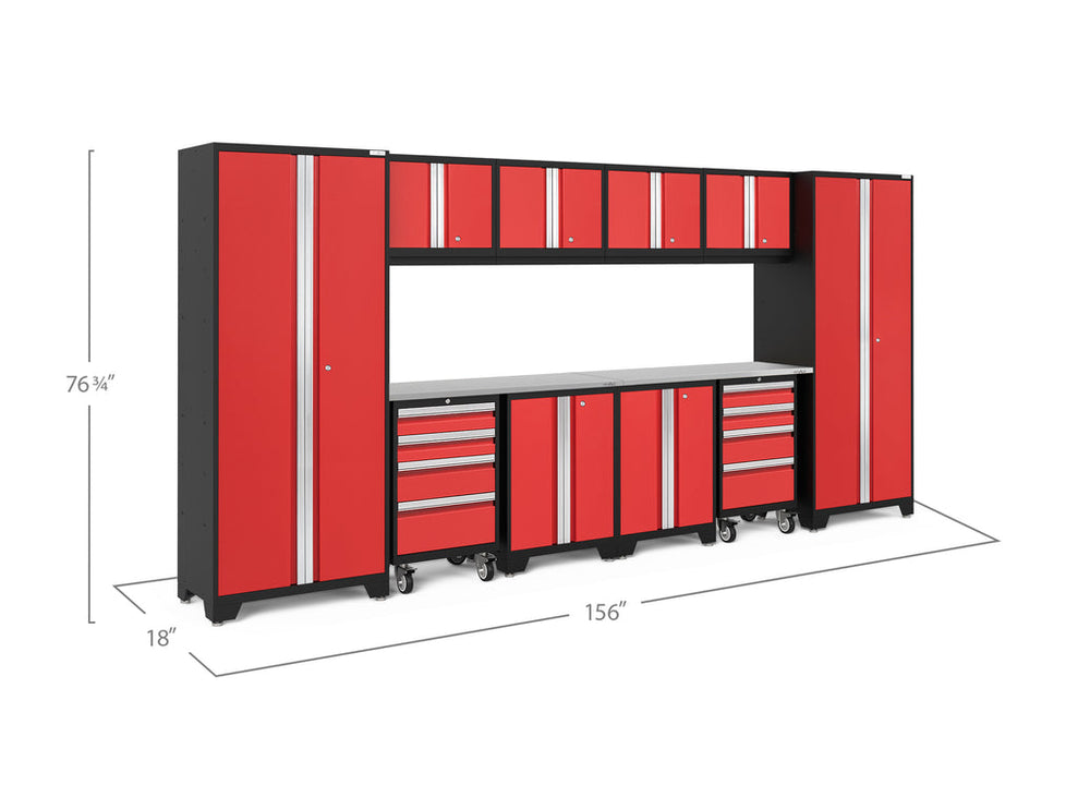 NewAge | Bold Series 12 Piece Cabinet Set with Tool, Base, Wall Cabinets and 2 Lockers