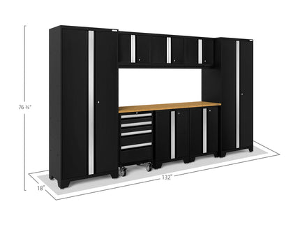 NewAge | Bold Series 9 Piece Cabinet Set with 2 Base, Tool, Wall Cabinets and 30 in. Lockers