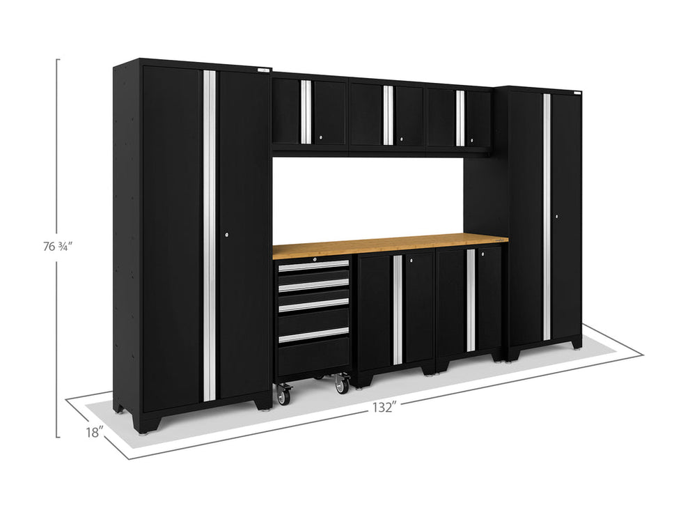 NewAge | Bold Series 9 Piece Cabinet Set with 2 Base, Tool, Wall Cabinets and 30 in. Lockers