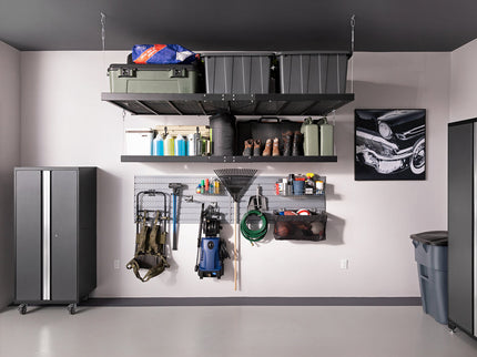 NewAge | Pro Series 9 Piece Cabinet Set with Wall, Base, Tool Drawer, Multi-Function Cabinet, Lockers, and 84 in. Worktop