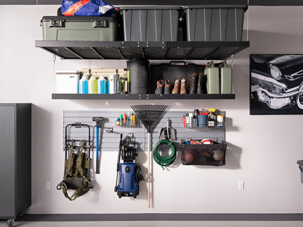 NewAge | Pro Series 9 Piece Cabinet Set with Wall, Base, Tool Drawer, Multi-Function Cabinet, Lockers, and 84 in. Worktop