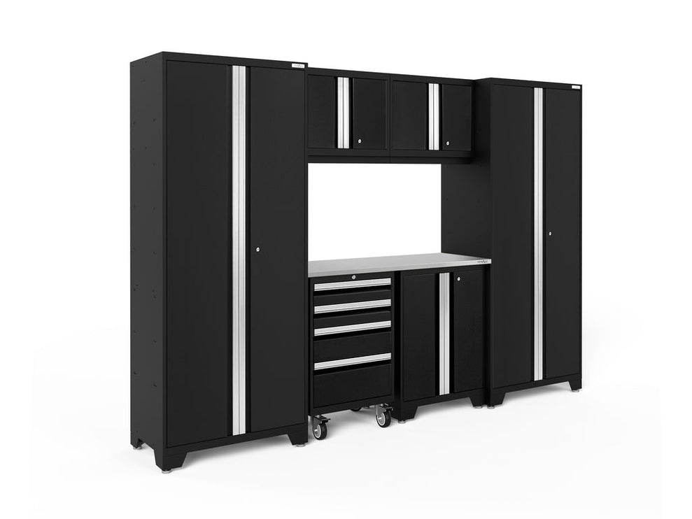 NewAge | Bold Series 7 Piece Cabinet Set with Tool, Base, Wall Cabinets and 30 in. Lockers