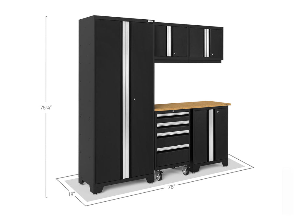 NewAge | Bold Series 6 Piece Cabinet Set with Tool, Base, Wall Cabinets and 30 in. Locker