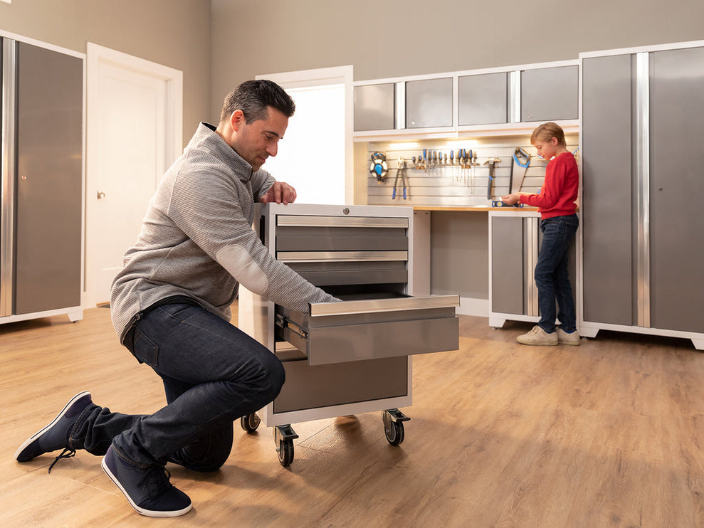 NewAge | Bold Series 14 Piece Cabinet Set with Tool, Base, Wall Cabinets and 30 in. Lockers