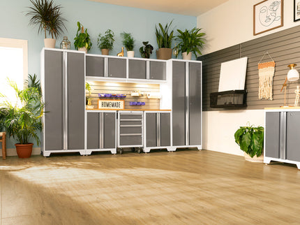 NewAge | Bold Series 9 Piece Cabinet Set with 2 Base, Tool, Wall Cabinets and 30 in. Lockers