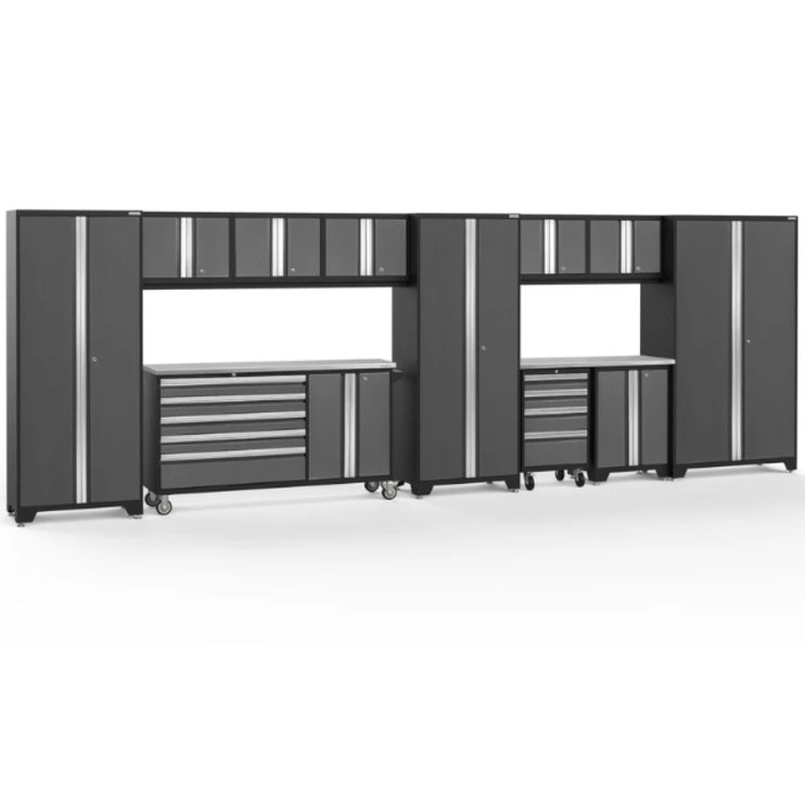 NewAge | Bold Series 12 Piece Cabinet Set with Project Center, Tool Drawer, Base, Wall Cabinets and Locker