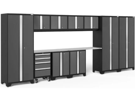 NewAge | Bold Series 12 Piece Cabinet Set with Tool, Base, Wall Cabinets and 3 Lockers
