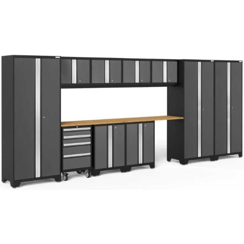 NewAge | Bold Series 12 Piece Cabinet Set with Tool, Base, Wall Cabinets and 3 Lockers