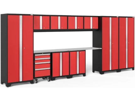 NewAge | Bold Series 12 Piece Cabinet Set with Tool, Base, Wall Cabinets and 3 Lockers