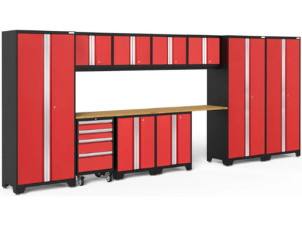 NewAge | Bold Series 12 Piece Cabinet Set with Tool, Base, Wall Cabinets and 3 Lockers