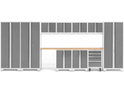 NewAge | Bold Series 12 Piece Cabinet Set with Tool, Base, Wall Cabinets and 3 Lockers