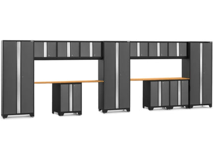 NewAge | Bold Series 14 Piece Cabinet Set with Base, Wall Cabinets and 30 in. Lockers
