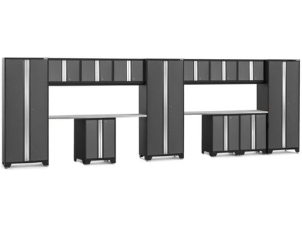 NewAge | Bold Series 14 Piece Cabinet Set with Base, Wall Cabinets and 30 in. Lockers