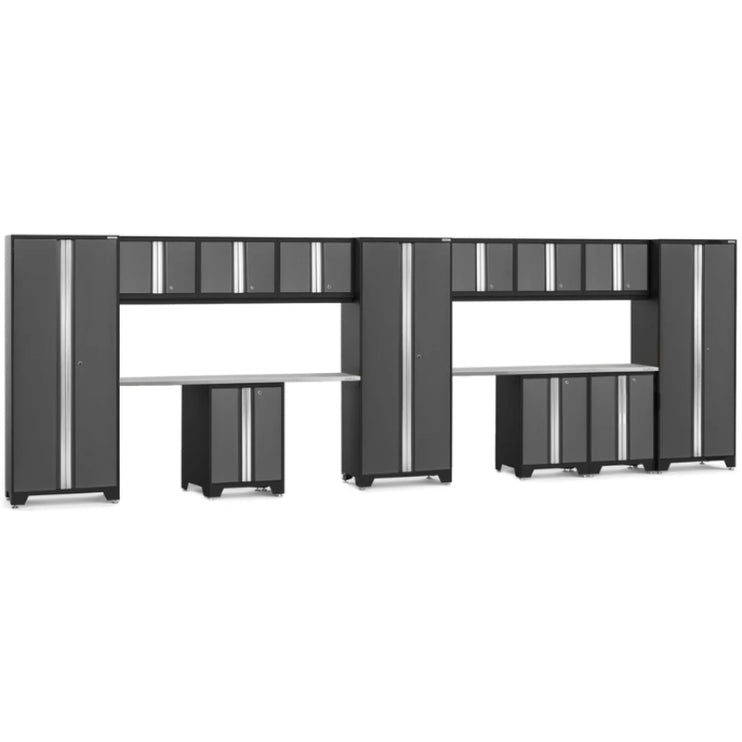 NewAge | Bold Series 14 Piece Cabinet Set with Base, Wall Cabinets and 30 in. Lockers