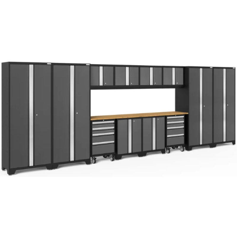 NewAge | Bold Series 14 Piece Cabinet Set with Tool, Base, Wall Cabinets and 30 in. Lockers