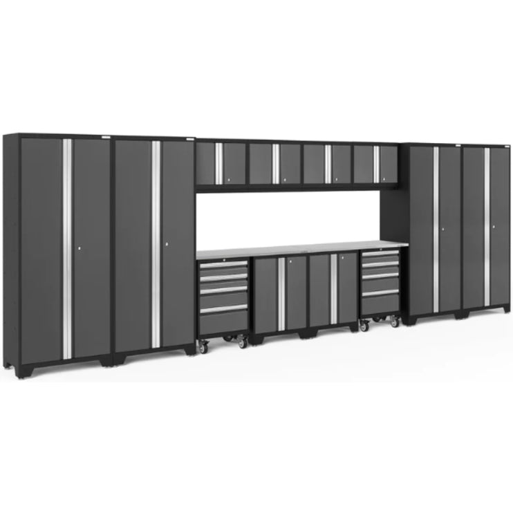 NewAge | Bold Series 14 Piece Cabinet Set with Tool, Base, Wall Cabinets and 30 in. Lockers