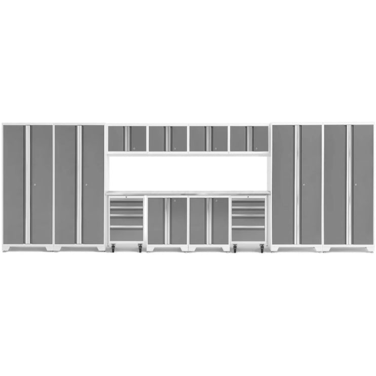 NewAge | Bold Series 14 Piece Cabinet Set with Tool, Base, Wall Cabinets and 30 in. Lockers