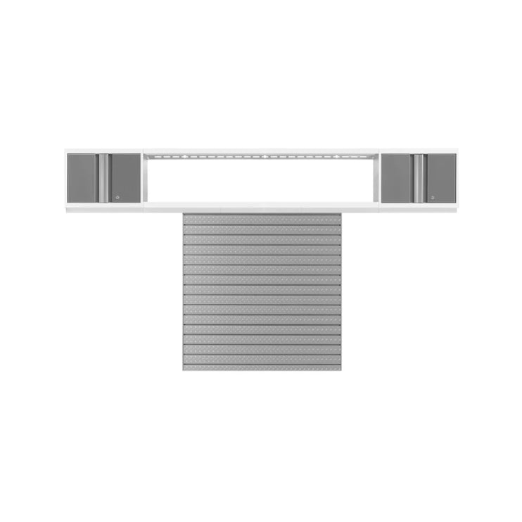 NewAge | Bold Series 3 Piece Cabinet Set with Slatwall, Display Shelf and Wall Cabinets