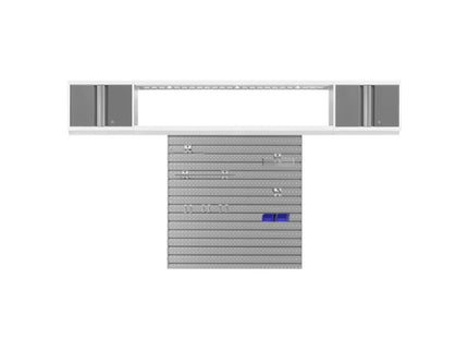 NewAge | Bold Series 3 Piece Cabinet Set with Slatwall, Wall Cabinets and 72 in. Display Shelf
