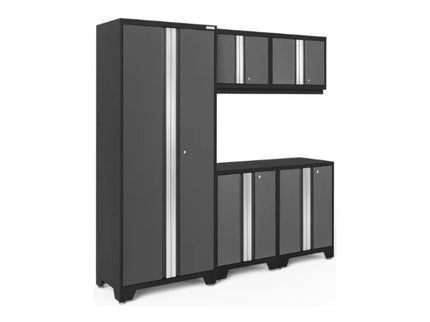NewAge | Bold Series 5 Piece Cabinet Set with Base, Wall Cabinets and 30 in. Locker