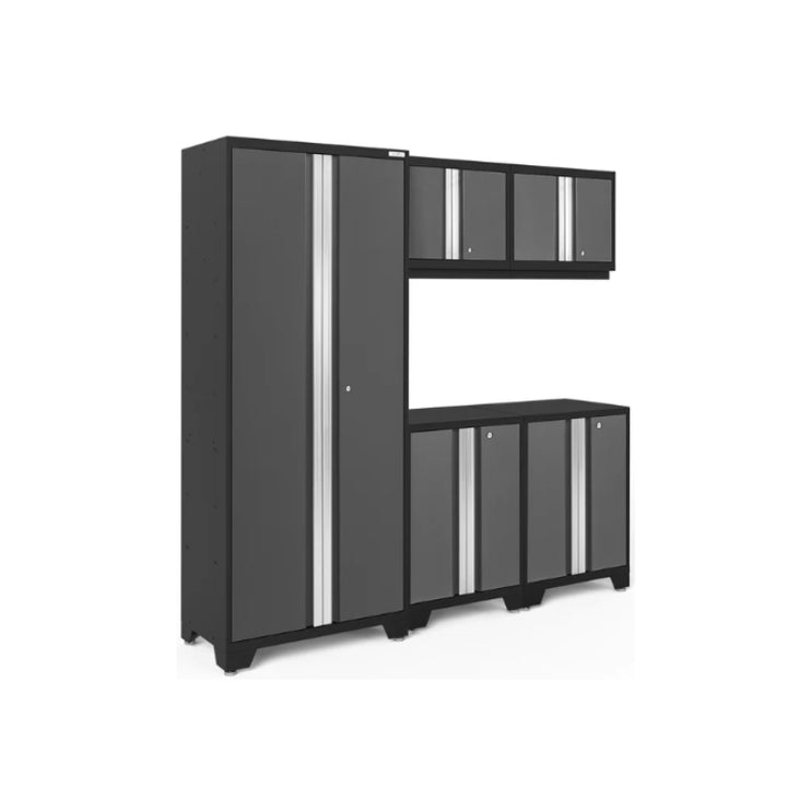 NewAge | Bold Series 5 Piece Cabinet Set with Base, Wall Cabinets and 30 in. Locker