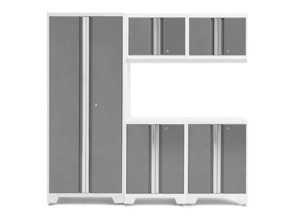 NewAge | Bold Series 5 Piece Cabinet Set with Base, Wall Cabinets and 30 in. Locker
