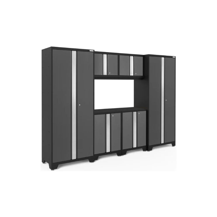 NewAge | Bold Series 6 Piece Cabinet Set with Base, Wall Cabinets and 30 in. Lockers