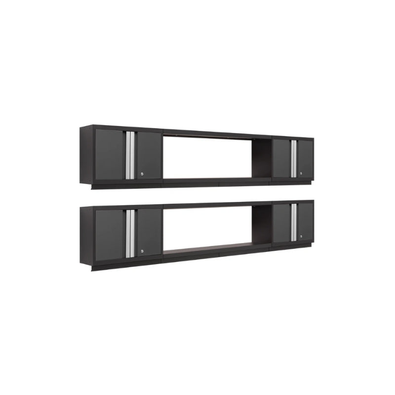 NewAge | Bold Series 6 Piece Cabinet Set with Wall Cabinets and 48 in. Display Shelves