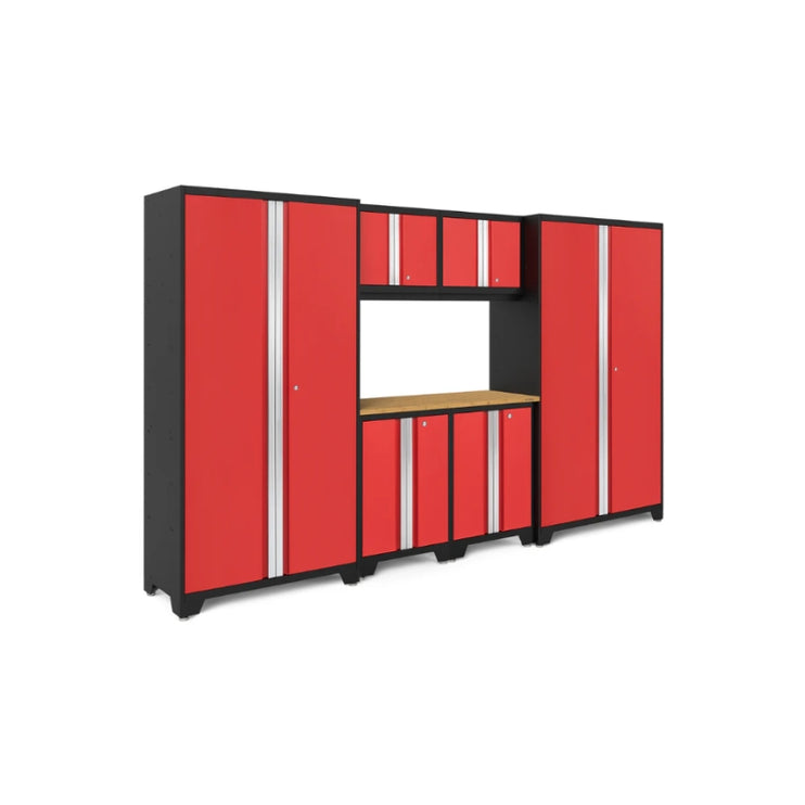 NewAge | Bold Series 8 Piece Cabinet Set with Project Center, Tool Drawer, Base, Wall Cabinets and Lockers
