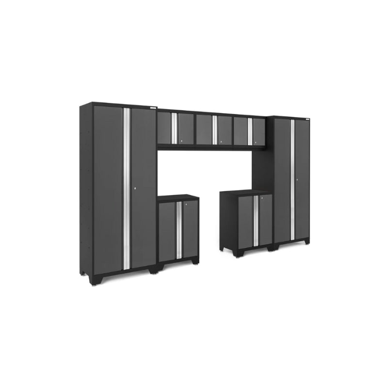 NewAge | Bold Series 7 Piece Cabinet Set with Base, Wall Cabinets and 30 in. Lockers