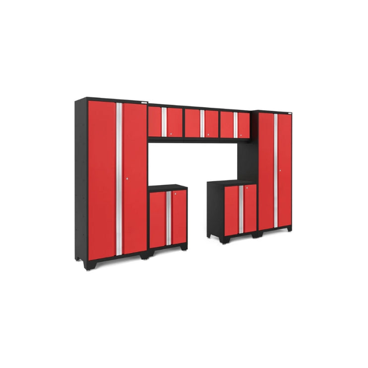 NewAge | Bold Series 7 Piece Cabinet Set with Base, Wall Cabinets and 30 in. Lockers