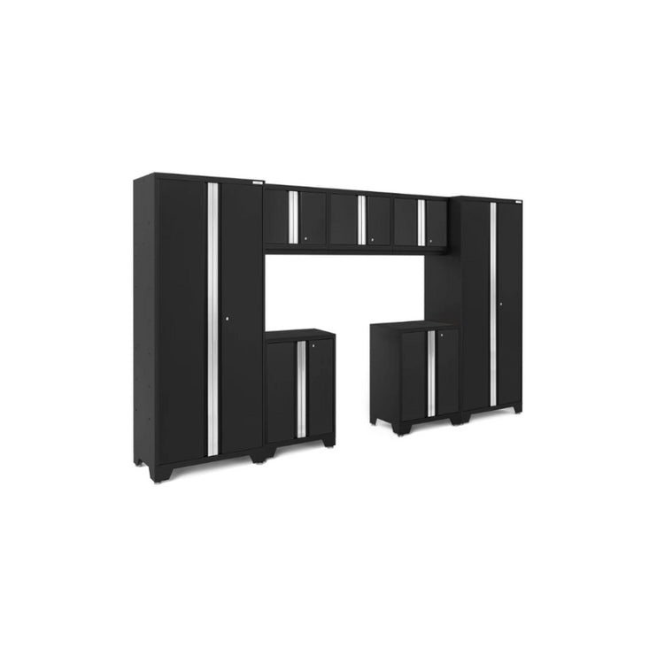 NewAge | Bold Series 7 Piece Cabinet Set with Base, Wall Cabinets and 30 in. Lockers