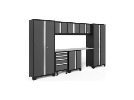 NewAge | Bold Series 8 Piece Cabinet Set with Tool, Base, Wall Cabinets and 30 in. Lockers