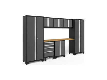 NewAge | Bold Series 8 Piece Cabinet Set with Tool, Base, Wall Cabinets and 30 in. Lockers