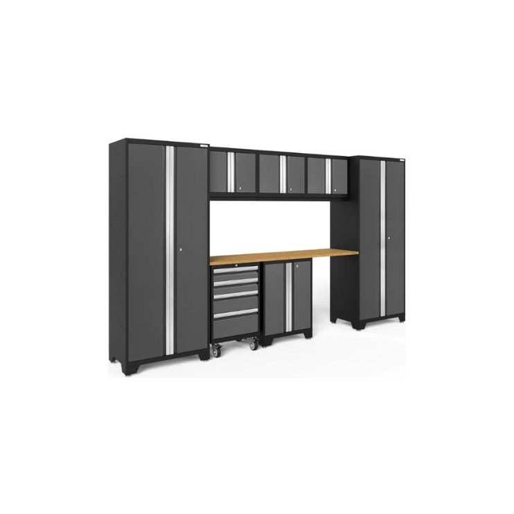 NewAge | Bold Series 8 Piece Cabinet Set with Tool, Base, Wall Cabinets and 30 in. Lockers
